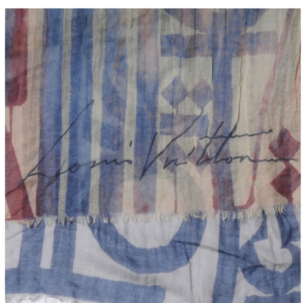 EUC Rare Authentic Limited Edition Louis Vuitton X RETNA Cashmere Silk Stole - Picture 5 of 10